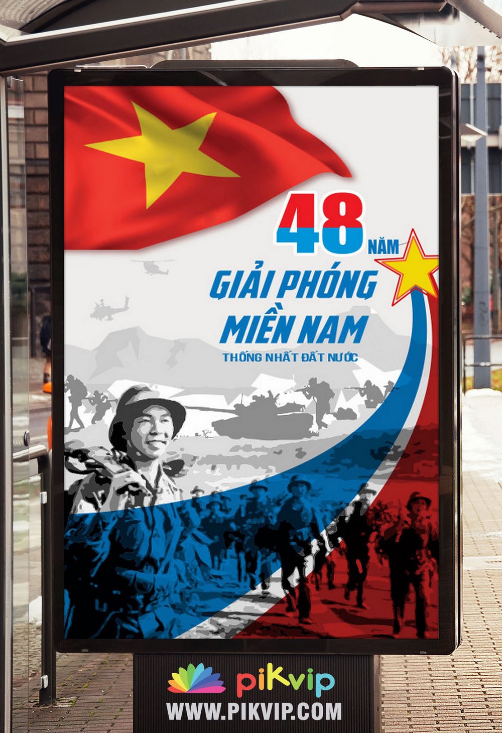 Pano dọc chào mừng ngày giải phóng miền  nam và quốc tế lao động file corel 38