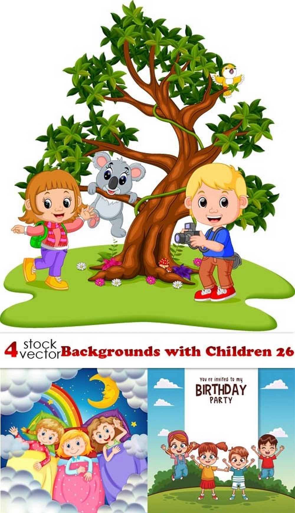Vectors - Backgrounds with Children 26
