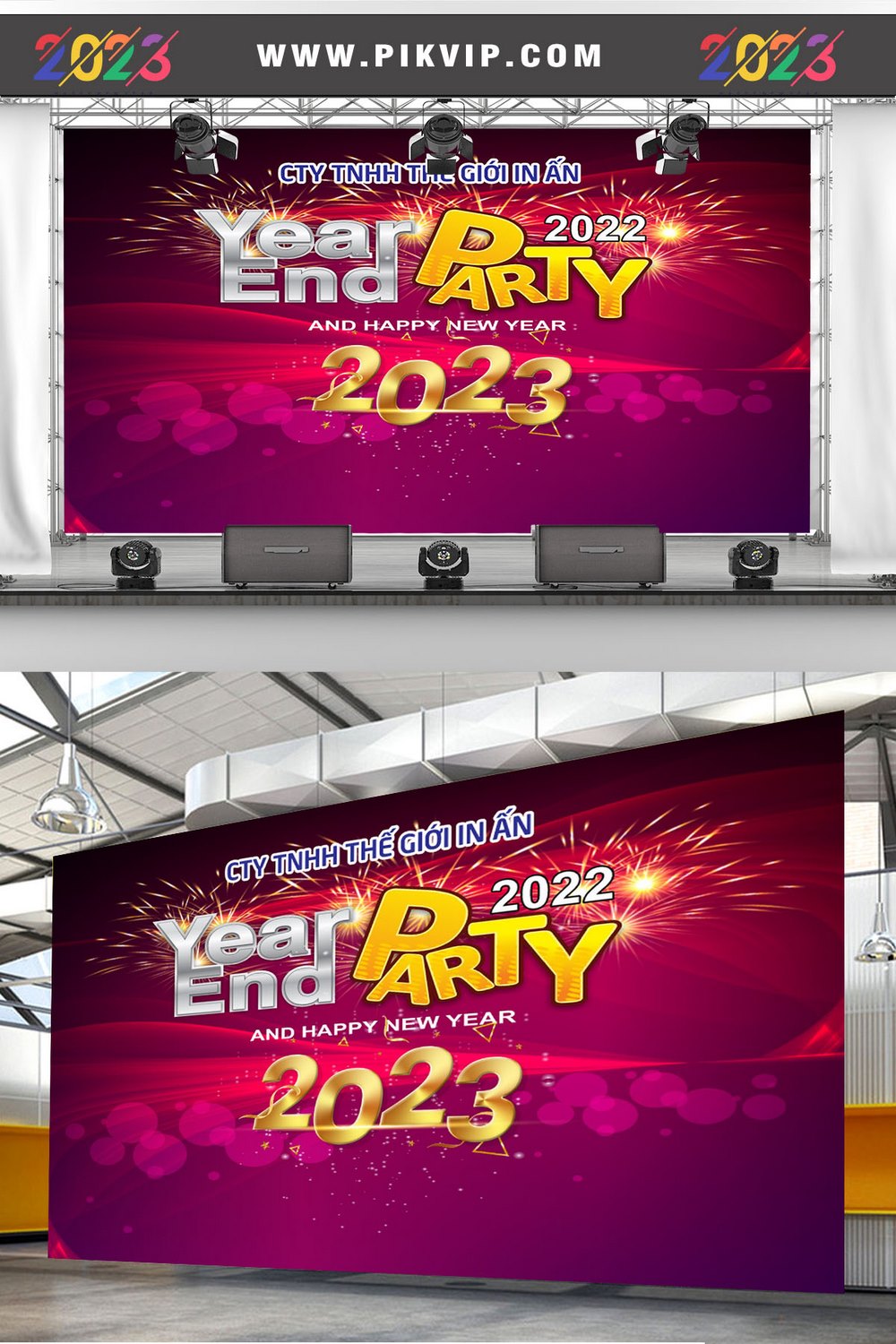 Phông nền backdrop sân khấu year end party 04